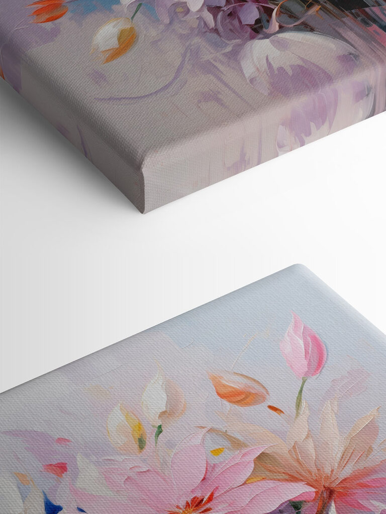 Painting of flowers on a white background Painting of flowers on a white background