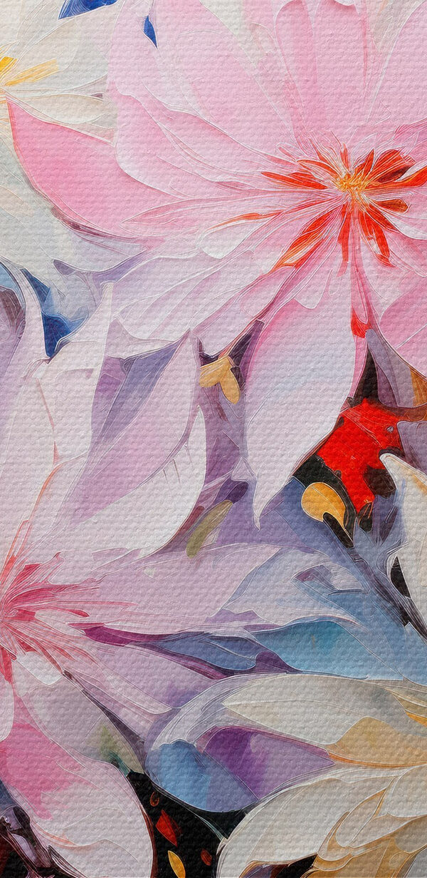 Painting of flowers on a white background Painting of flowers on a white background