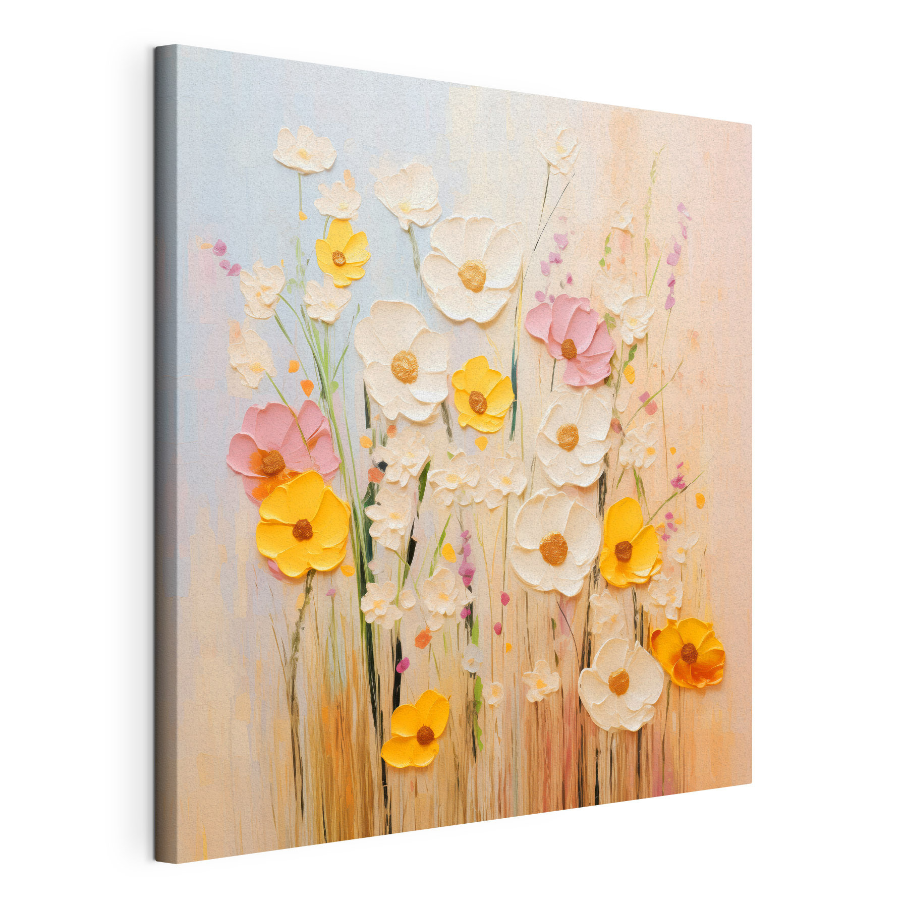 Painting of flowers on a wall Painting of flowers on a wall