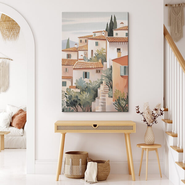Painting of a group of buildings