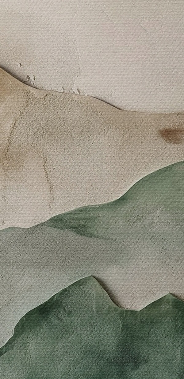 Wall with a painting of mountains
