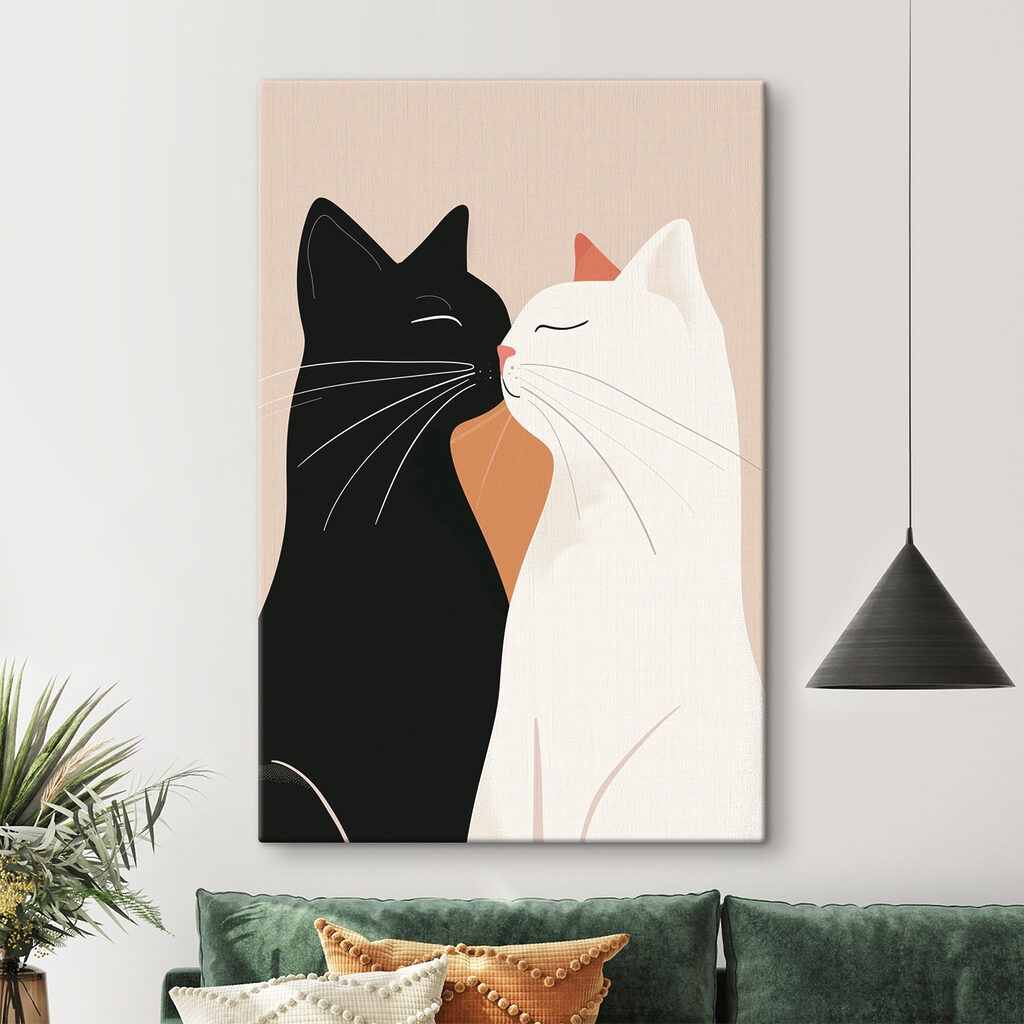 Black and white cats kissing Black and white cats kissing