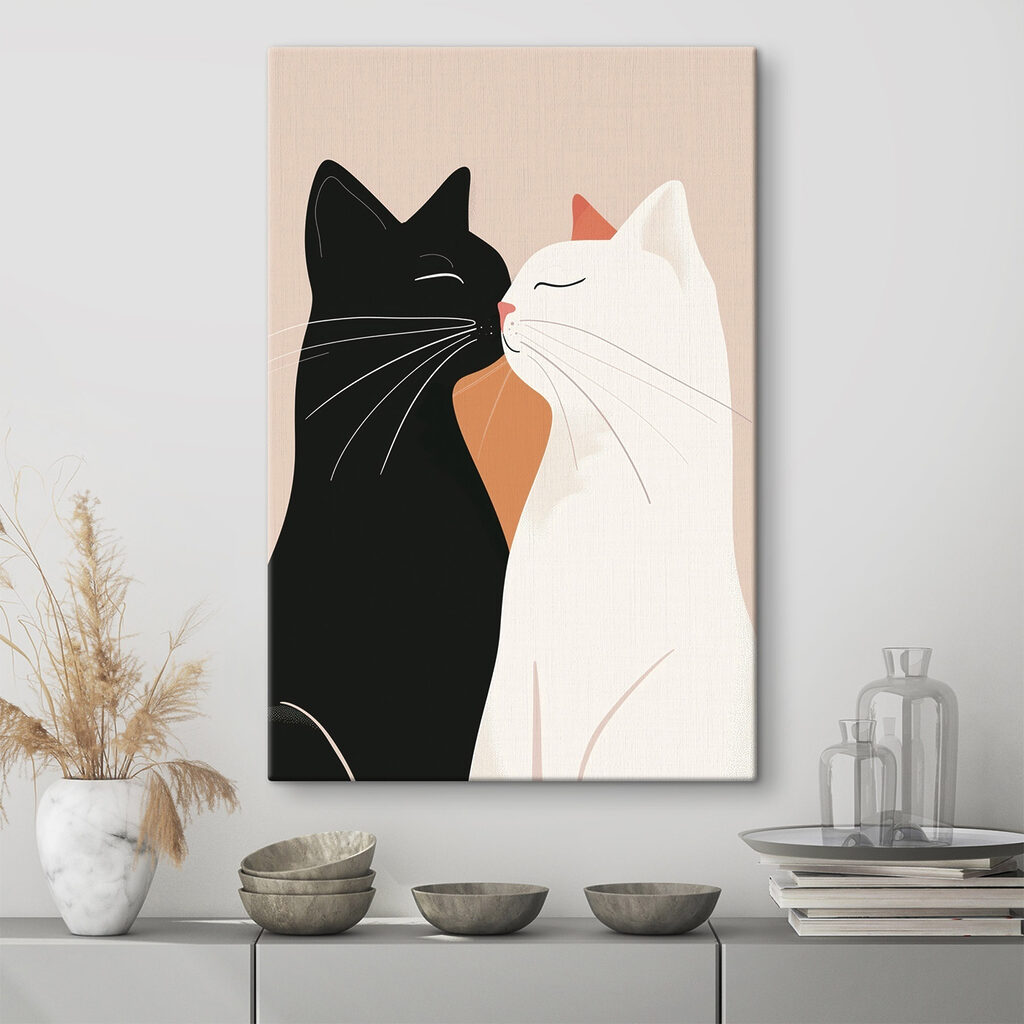 Black and white cats kissing Black and white cats kissing