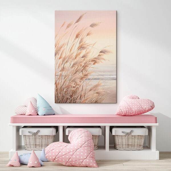 Soft grasses by tranquil waterside