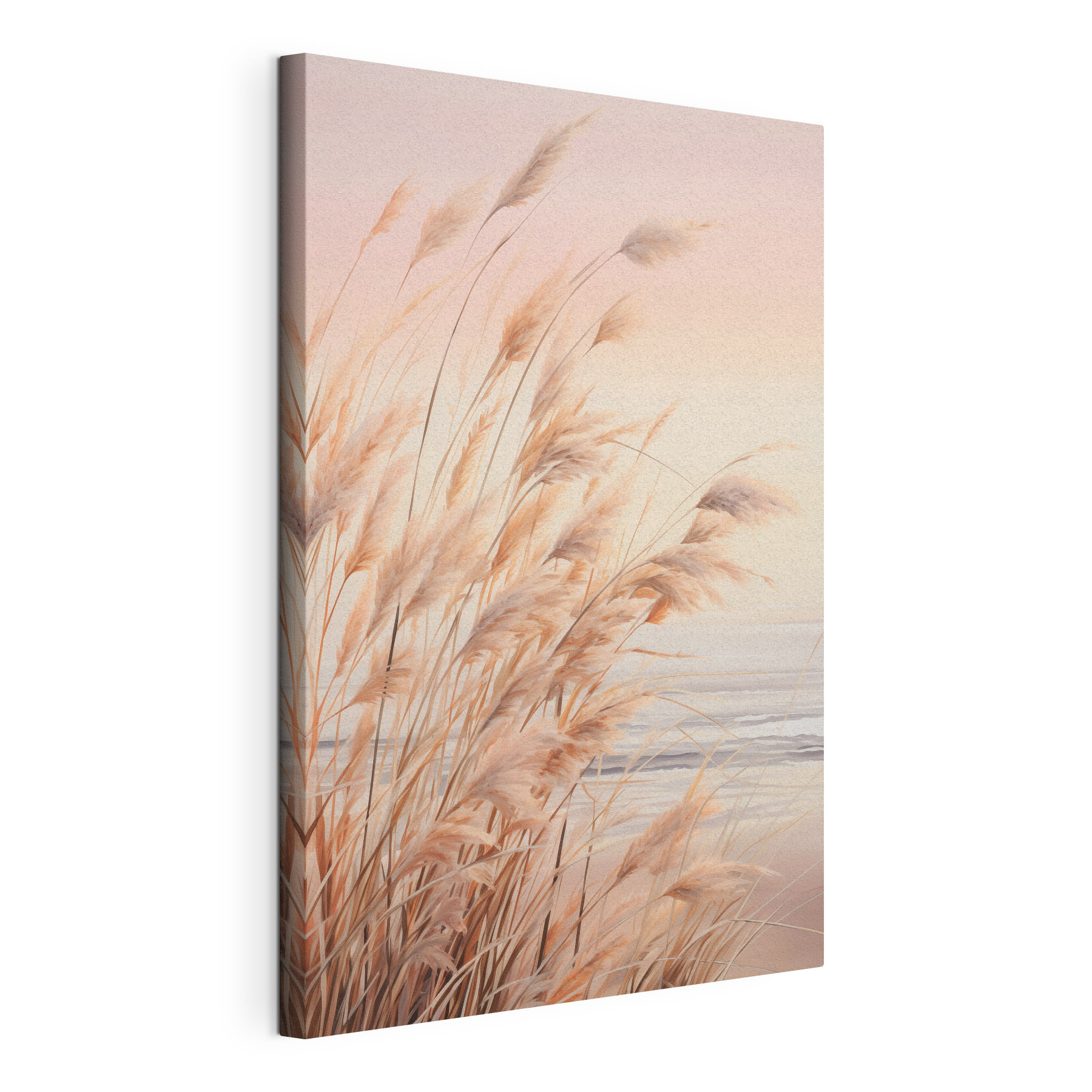 Soft grasses by tranquil waterside