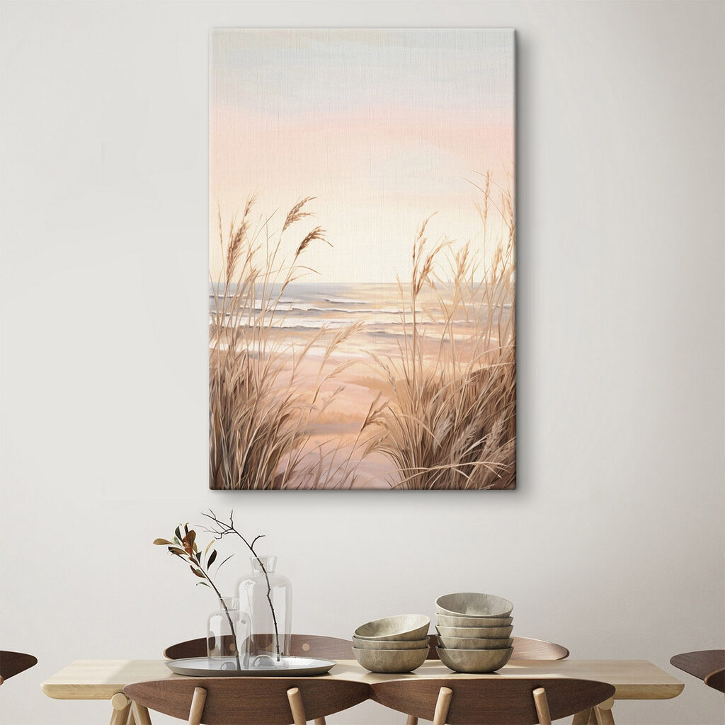 Beach with tall grass and water Beach with tall grass and water