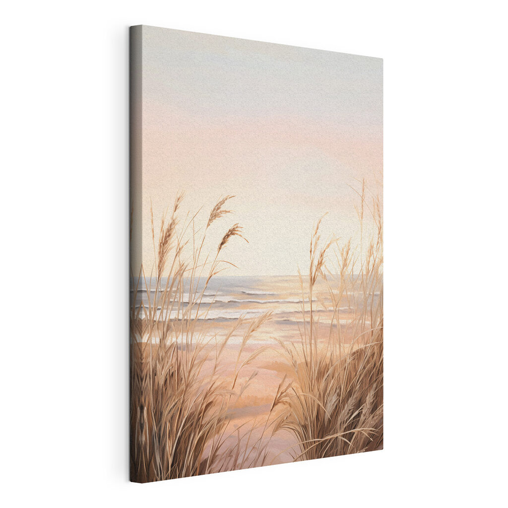 Beach with tall grass and water Beach with tall grass and water