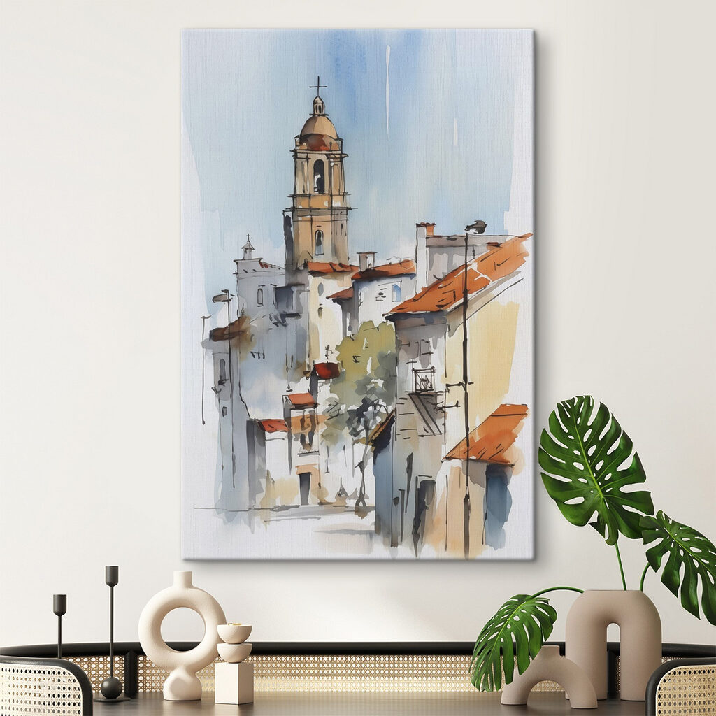 Watercolor painting of buildings Watercolor painting of buildings