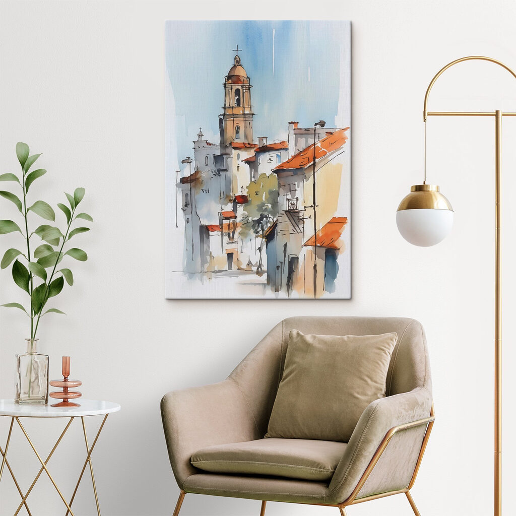 Watercolor painting of buildings Watercolor painting of buildings