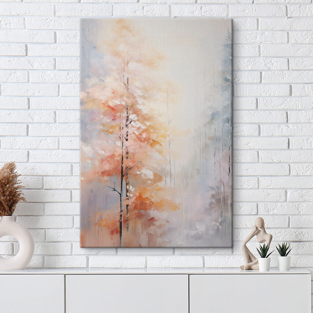 Painting of trees in a forest Painting of trees in a forest
