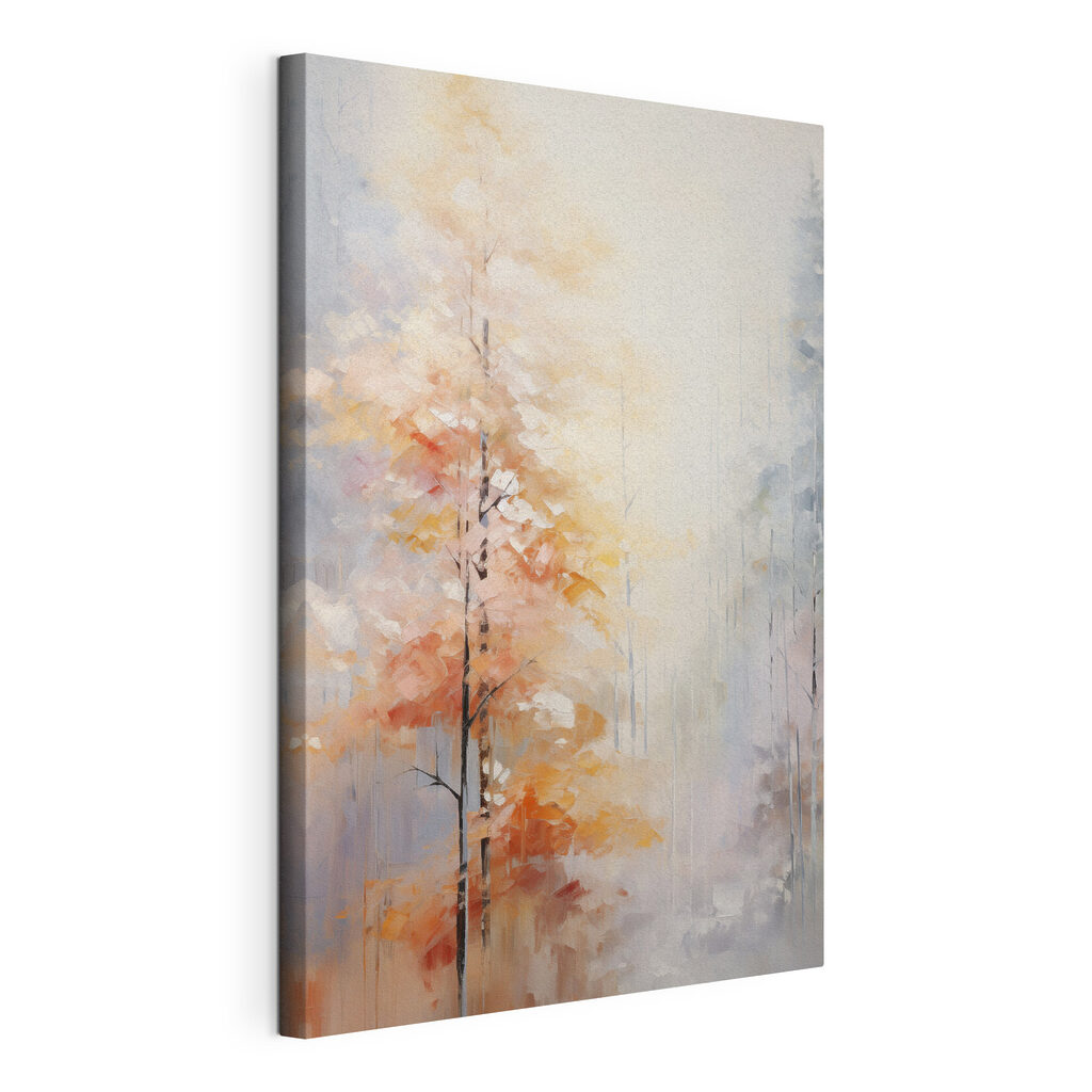 Painting of trees in a forest Painting of trees in a forest
