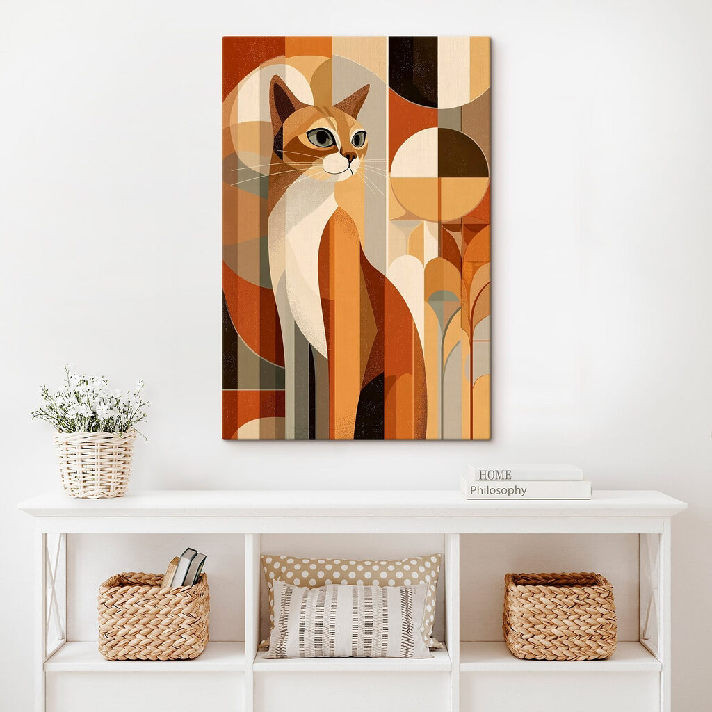 Cat with a colorful background