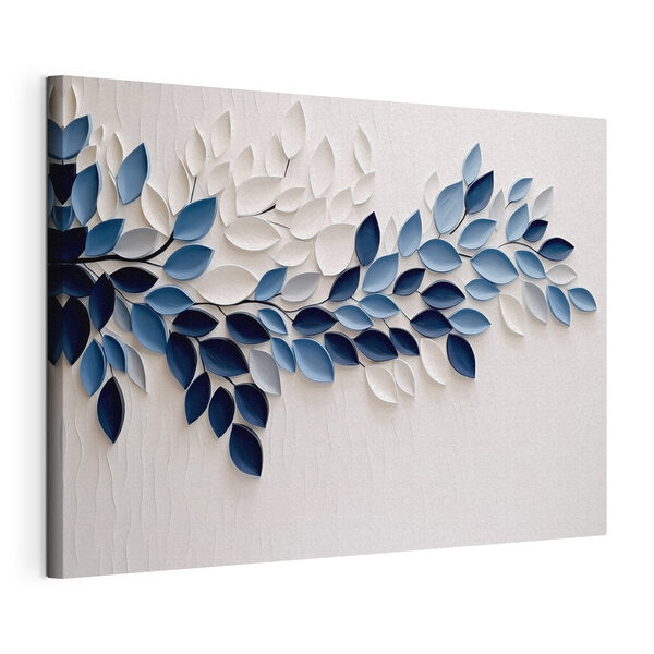 Wandbilder Blau-weiße Blattkunst (Artikelnummer: s46227) Wandbilder Wandbilder Blau-weiße Blattkunst (Artikelnummer: s46227)