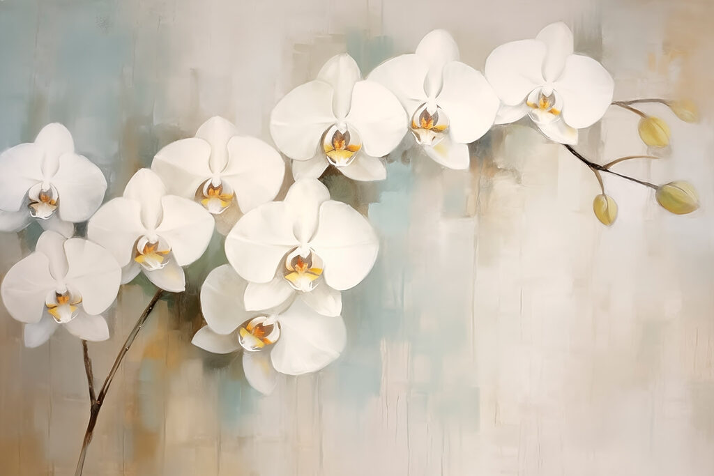 Painting of white flowers