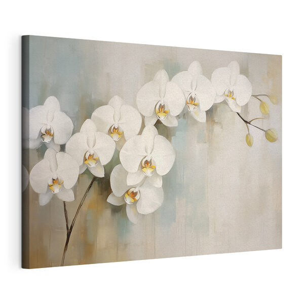 Wandbilder Gemälde mit weißen Blumen