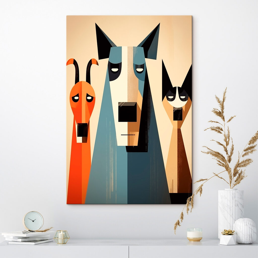 Group of dogs and cats