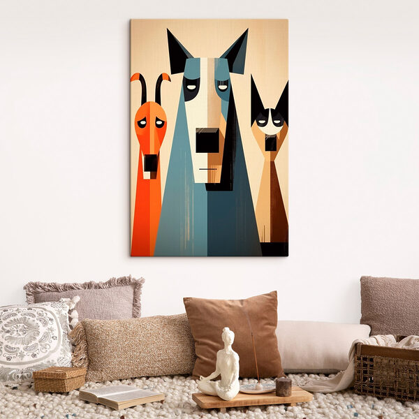 Group of dogs and cats