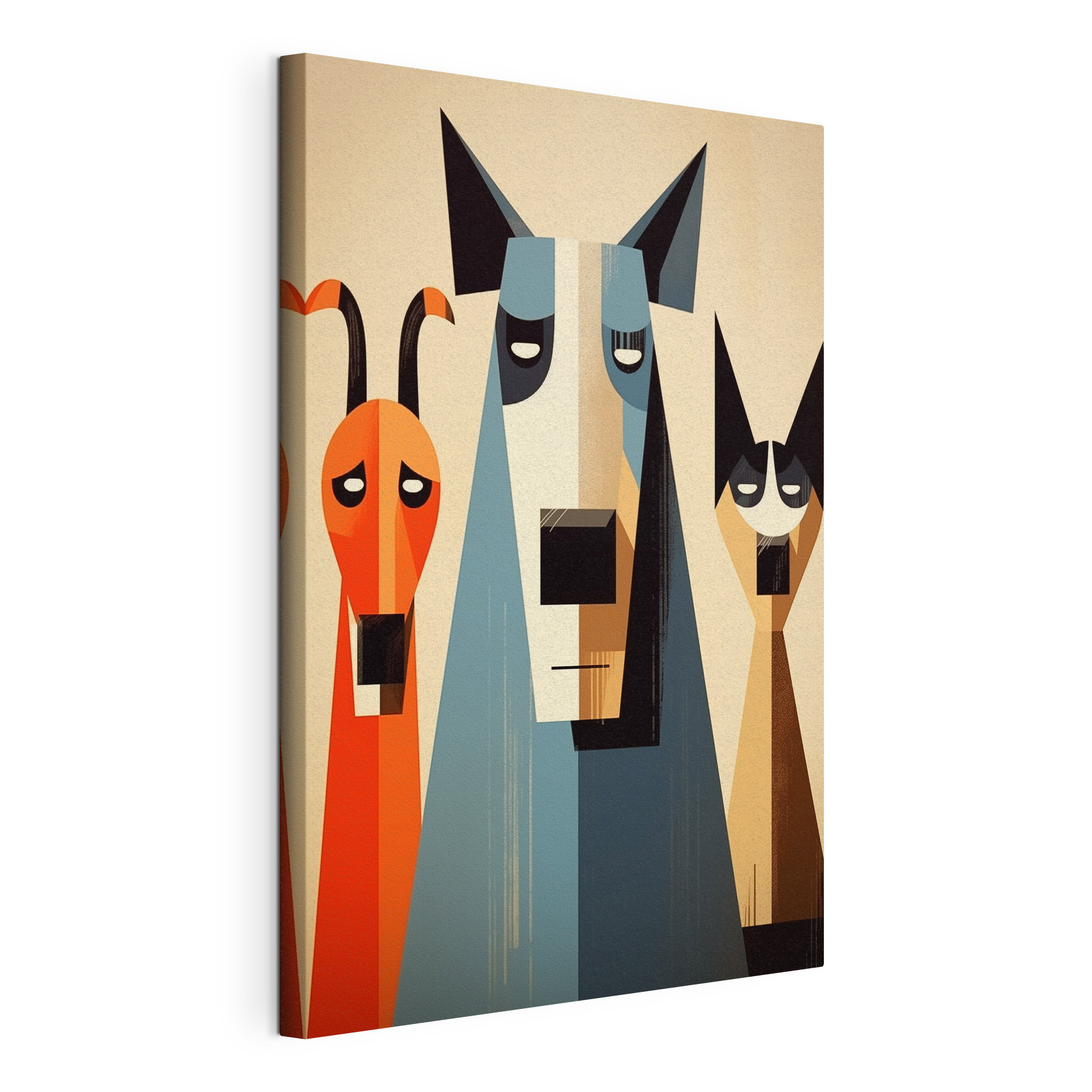 Group of dogs and cats