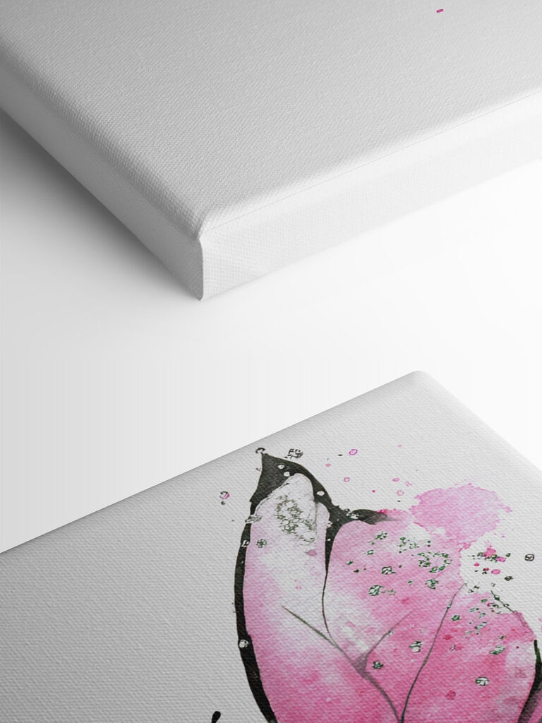 Delicate pink butterfly on a canvas Delicate pink butterfly on a canvas