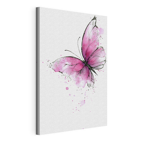 Wandbilder Wandbilder Zarter rosa Schmetterling auf Leinwand (Artikelnummer: s46076)