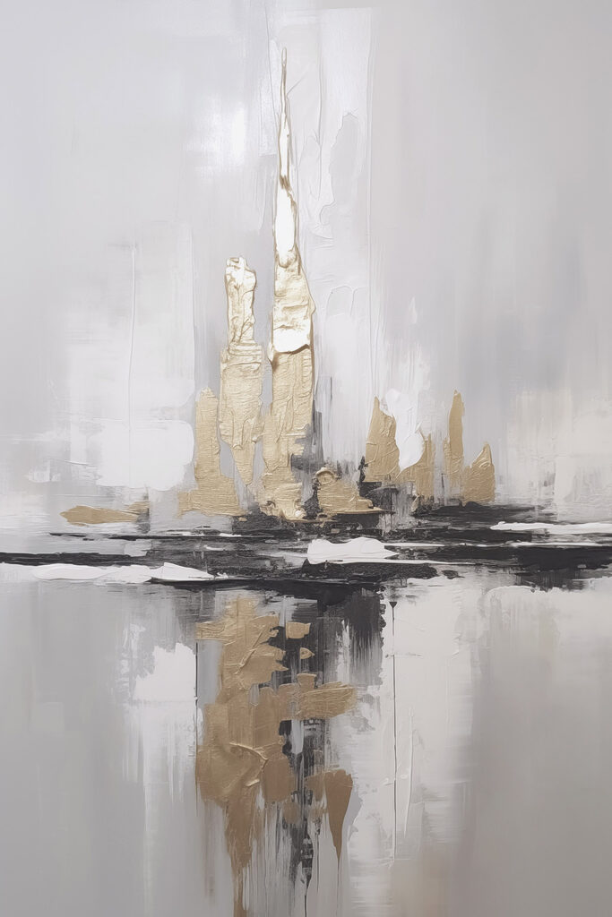 Painting of a city skyline