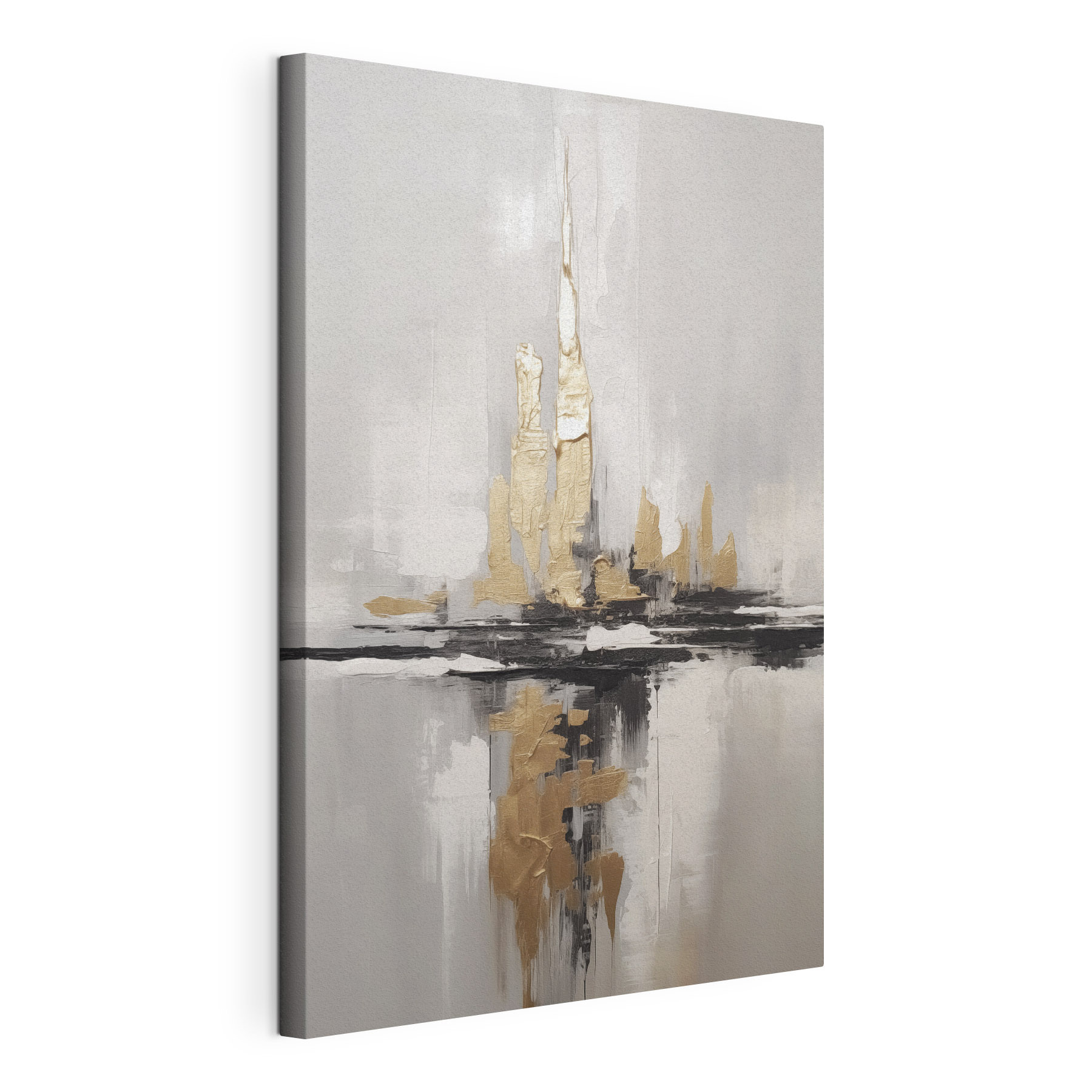 Painting of a city skyline Painting of a city skyline