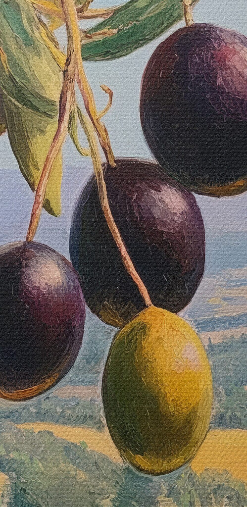 Painting of a tree with fruits Painting of a tree with fruits
