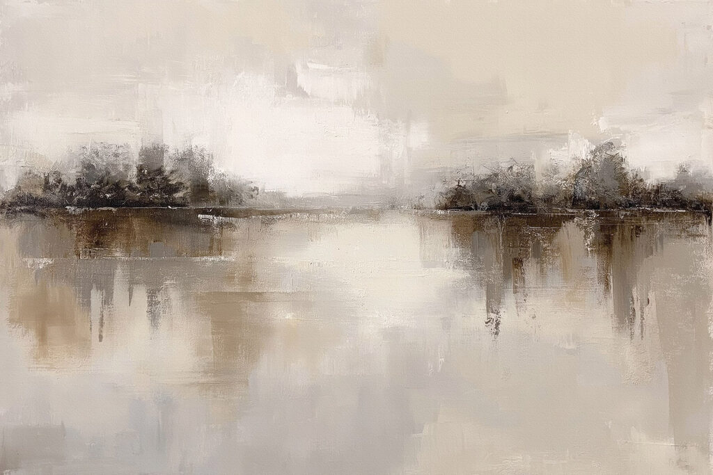 Painting of trees and water Painting of trees and water