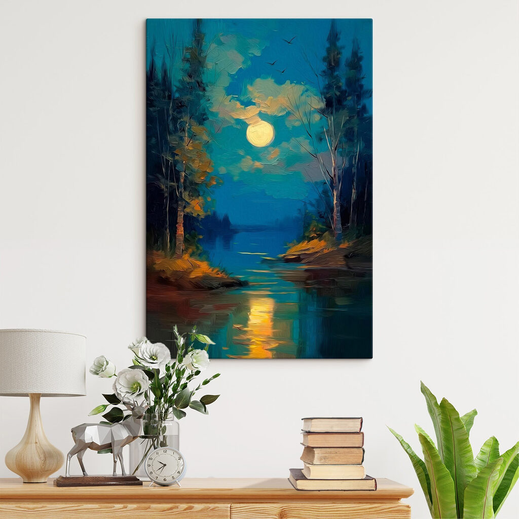Moon over a river