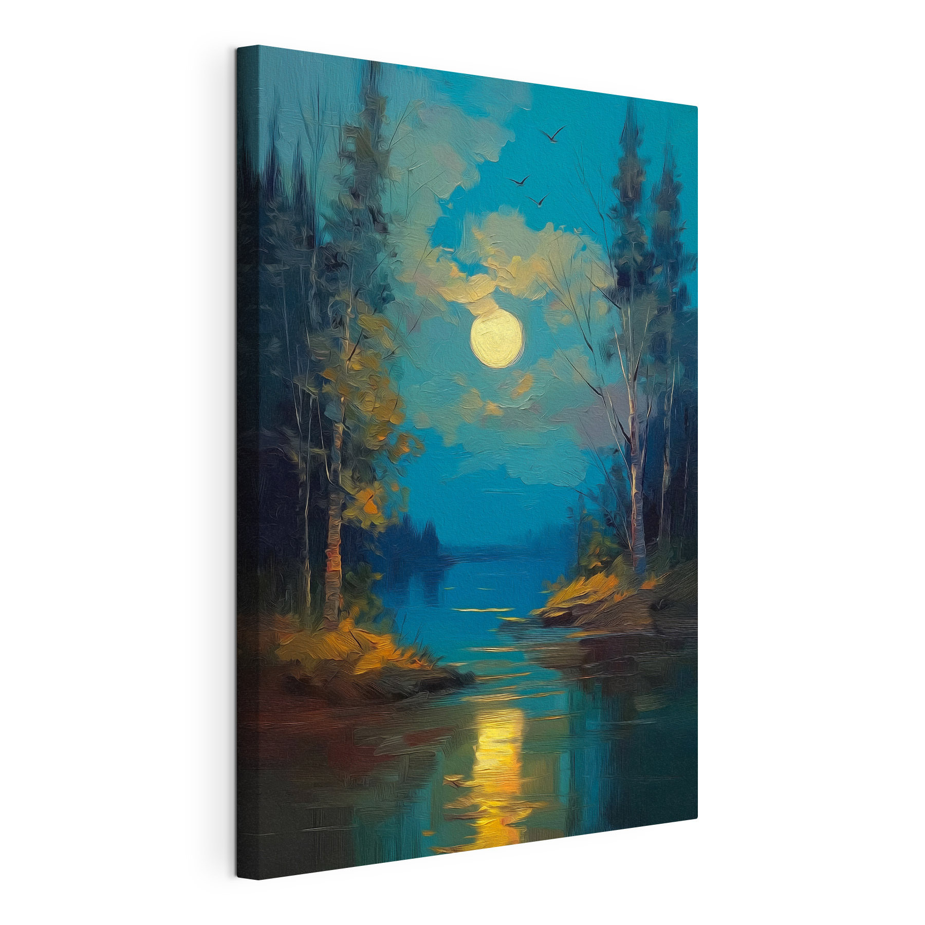 Moon over a river
