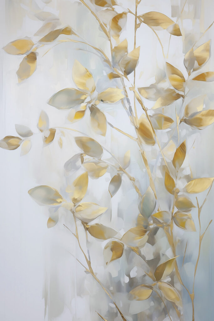Painting of a branch with leaves