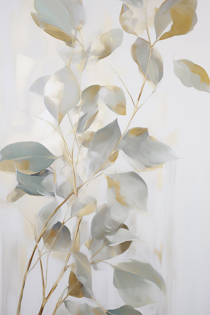 Painting of a branch with leaves
