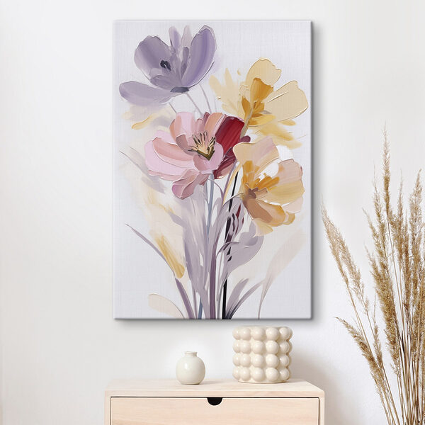 Painting of flowers on a white background