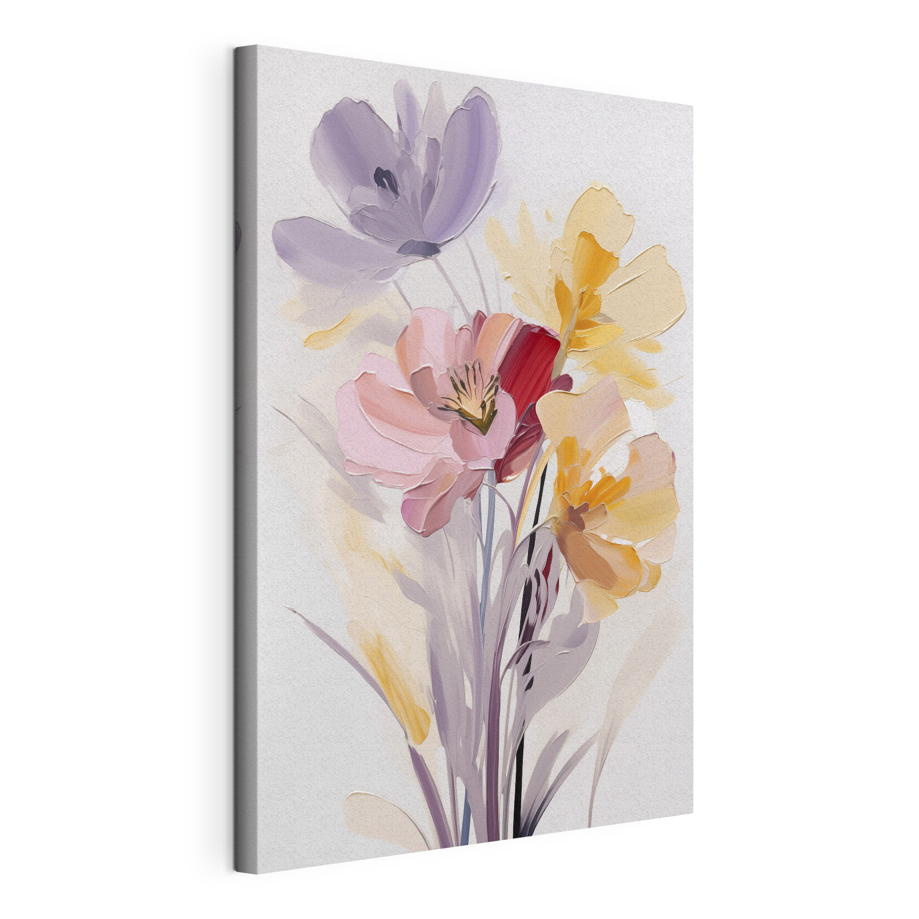 Painting of flowers on a white background Painting of flowers on a white background