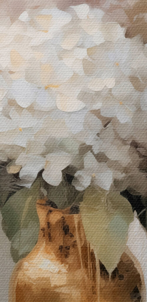 Painting of flowers in a vase
