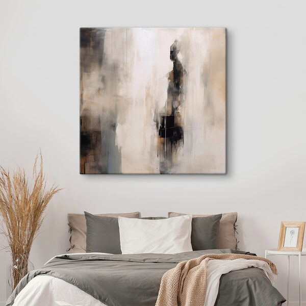 Painting of a person in a white and black suit