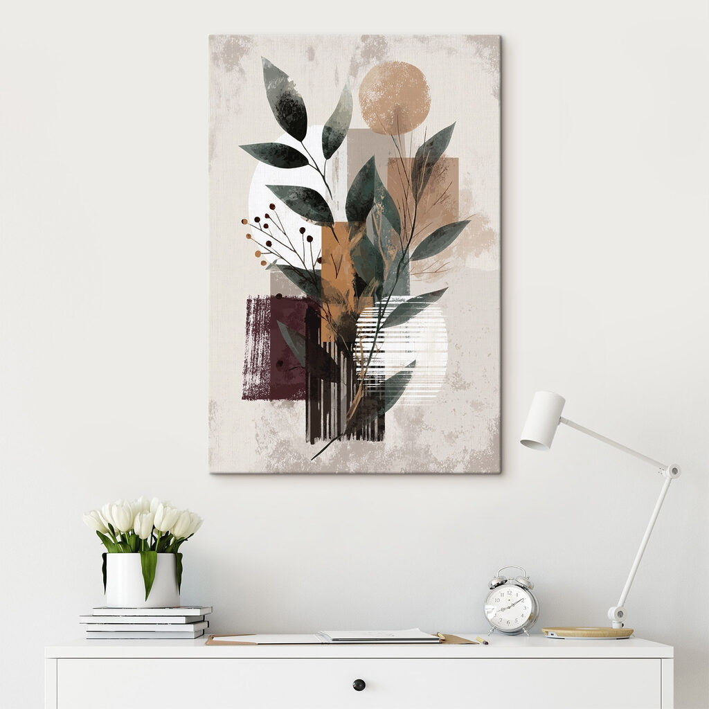 Painting of leaves and flowers Painting of leaves and flowers