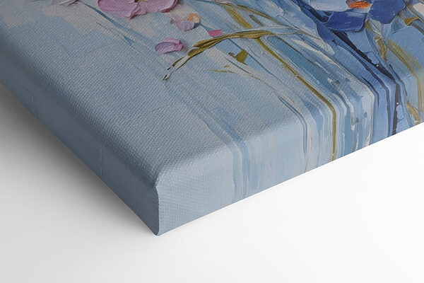 Painting of flowers on a white surface