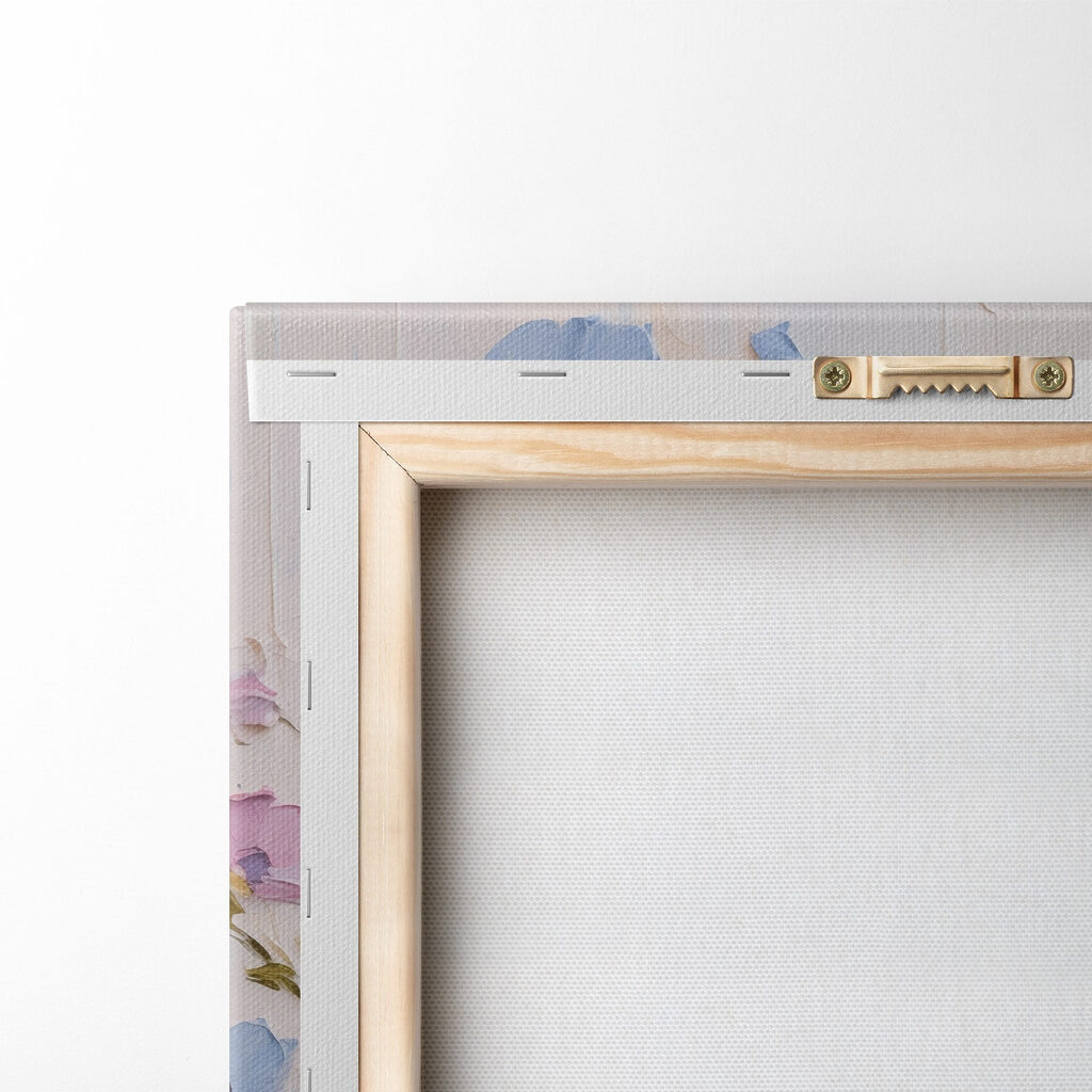 Painting of flowers on a white surface