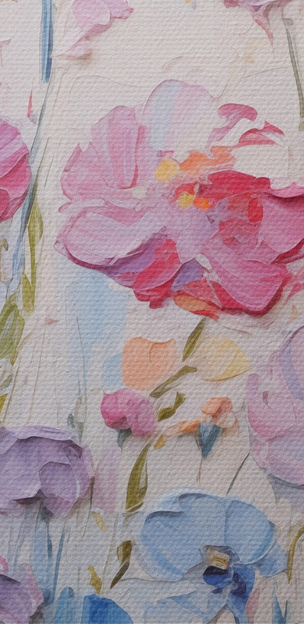 Painting of flowers on a white surface