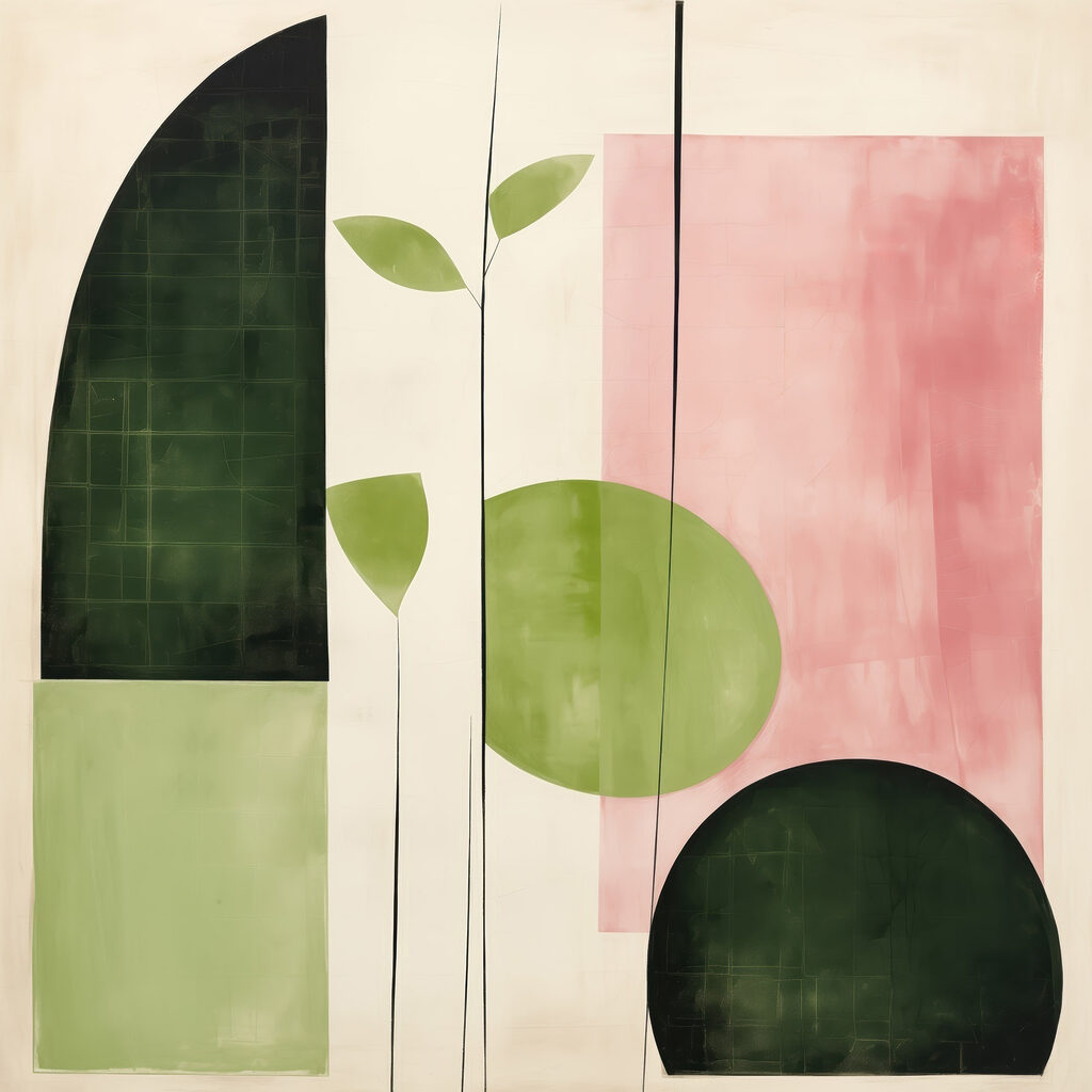 Painting of a plant and circles