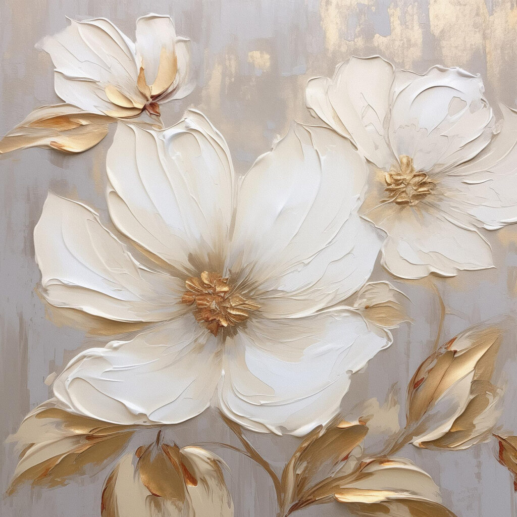 Painting of flowers on a wall