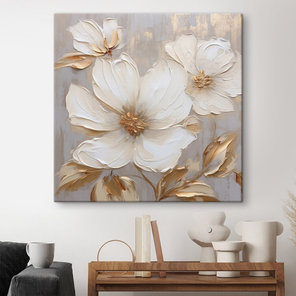 Painting of flowers on a wall