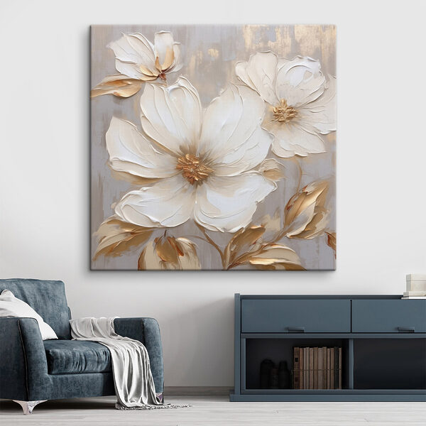 Painting of flowers on a wall