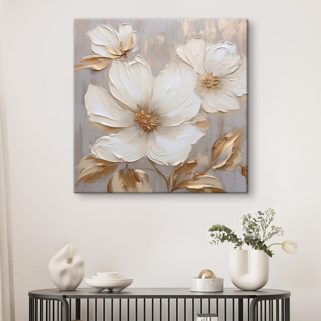 Painting of flowers on a wall