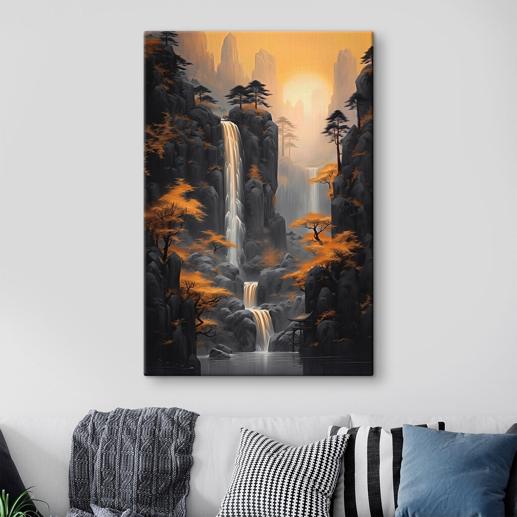 Waterfall in a rocky area