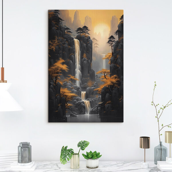 Waterfall in a rocky area