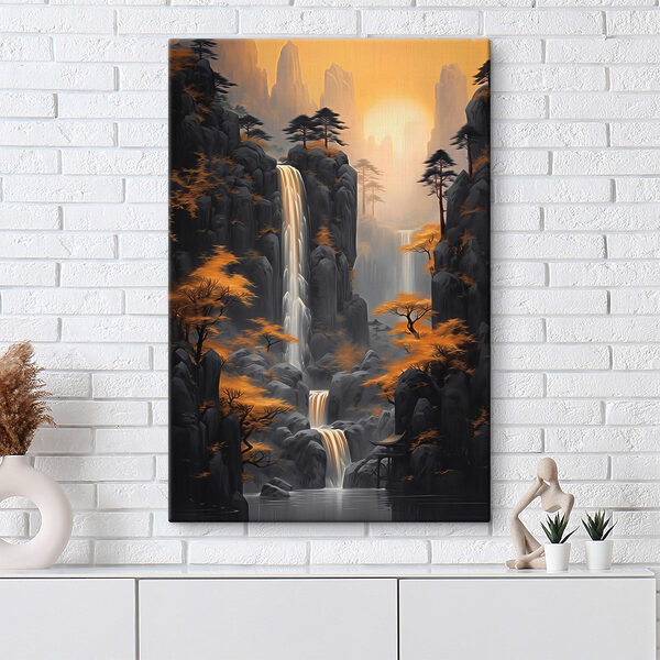 Waterfall in a rocky area