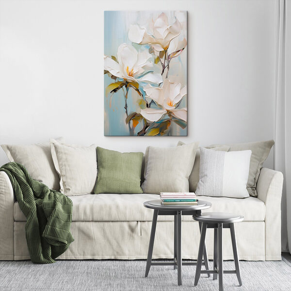 Painting of white flowers Painting of white flowers
