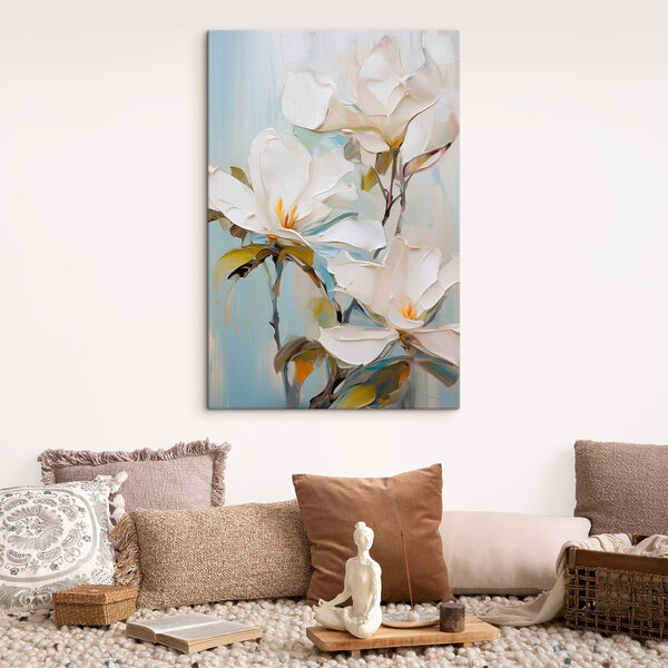 Painting of white flowers Painting of white flowers